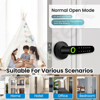 Plantex Aluminium Smart Door Lock/Fingerprint Lock For Door/Touch Screen/Keypad Dead Bolt Lock/Biometric Smart Lock For Home/Office/Hotel - (Black)