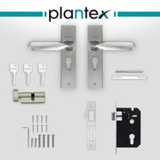 Plantex Heavy-Duty Door Lock Set - Main Door Lock Handle Set/ 6-Lever Lock Mechanism with 3 Years of Warranty/Mortise Lock with 3 Keys, Brass Lock Body & Cylinder (8106 - Matt)