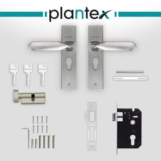 Plantex Heavy Duty Door Lock - Main Door Lock Set with 3 Keys/Mortise Door Lock for Home/Office/Hotel (7077 - Satin White & Chrome Finish)