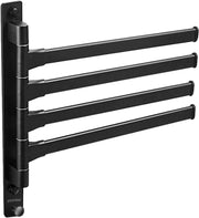 Plantex Aluminium 4-Arm Bathroom Swing Towel Hanger/Towel Holder for Bathroom/Towel Stand/Bathroom Accessories(Premium-Black)
