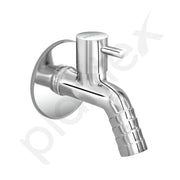 Plantex Washing Machine Tap with Wall Flange and Teflon Tape/3/4in Nozzle Bib cock Garden Tap-(1259-Mirror Chrome)