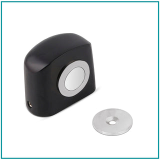 Plantex Heavy Duty Door Magnet Stopper/Door Catch Holder for Home/Office/Hotel, Floor Mounted Soft-Catcher to Hold Wooden/Glass/PVC Door - Pack of 10 (193 - Black)