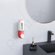 Plantex Liquid Soap Dispenser/ABS Plastic Shampoo Dispenser/Wall Mount handwash Dispenser for Bathroom Accessories - Red & White