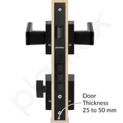 Plantex Triple Security Door Lock for Home/Main Door Lock Set with 3 Years of Warranty/Mortise Lock for Door with Brass Lock Body & Cylinder (7125, Z Black & DC Black)