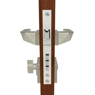 Plantex Mortise Door Lock for Main Door with 3 Computerised Keys/Door Handle Lock for Bedroom, Durable Brass Build/ 3 Years of Warranty (7095 - Satin White)