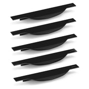 Plantex Profile Handle for Kitchen Cabinet/8 Inch Aluminium Drawer Profile Handle/Wardrobe Pull Handle for Home/Office/Hotel - Pack of 5 (Black)