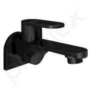 Plantex Pure Brass ORN-202 Long Body Bib Cock for Bathroom with Water Saving Aerator/Wall Mount BibTap with Wall Flange for Bathroom-7 Year Warranty (PVD Black)