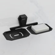 Plantex Double Soap Dish for Bathroom/304 Grade Stainless Steel Dual Soap Holder/Soap Case/Soap Stand/Bathroom Accessories - Pack of 1 (PMB-2408, Z-Black)