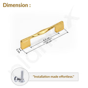 Plantex Cabinet Handle/96mm Handle for Drawer/Wardrobe/Kitchen Handle/Pull-Push Handle for Home/Office - Pack of 2 (Gold)