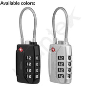Plantex 4-Digit Combination Padlock/TSA Metal Lock with String Shackle/Number Lock for Luggage/Travel Bag/Suitcase/Backpack/Lockers - Pack of 1 (Black)