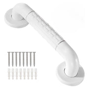 Plantex 12 Inch Strong ABS Grab Bar for Toilet Support/Bathroom Support for Elderly People with Luminous Grip - Pack of 1 (White)