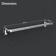 Plantex Aluminum Dual Towel Rod/Towel Rack for Bathroom/Towel Bar/Hanger/Stand/Bathroom Accessories (24 Inch - Chrome Finish)