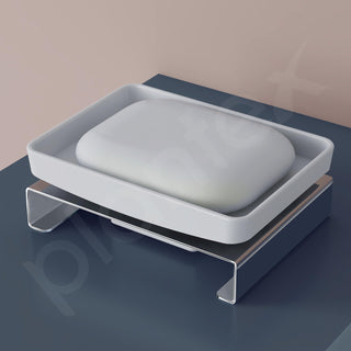 Plantex Stainless Steel and ABS Single Soap Dish for Bathroom/Soap Stand/Soap Holder/Bathroom Accessories - Table Top (Chrome & ABS)