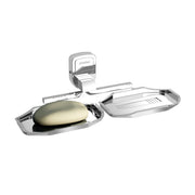 Plantex Double Soap Dish for Bathroom/304 Grade Stainless Steel Soap Holder/Dual Soap Case/Soap Stand/Bathroom Accessories - Pack of 1 (Chrome)
