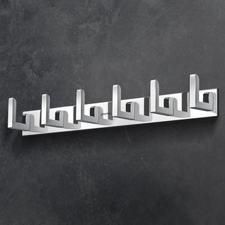 Plantex Cloth And Towel Aluminium Hanger Hook Rail With L-Shape Hooks For Walls Of Bathroom/Kitchen - Pack Of 3 - (6 Hooks, Chrome)