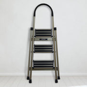 Plantex Guardex 3 Step Foldable Aluminum Ladder for Home/Anti-Slip Shoes and Edge Guards/5 Year Manufacturer Warranty Ladder for Home (Anodized Coated-Gold)