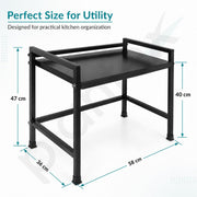 Plantex Oven Stand for Kitchen/Microwave/Oven Stand/Multiple use/Kitchen Storage Rack - Tiered Storage Shelf, Premium - (Black) Metal