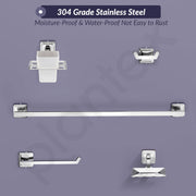 Plantex Decan 304 Grade Stainless Steel Towel Rod for Bathroom/Soap Holder/Napkin Ring/Tumbler Holder/Robe Hook/Bathroom Accessories - Chrome