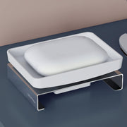 Plantex Stainless Steel and ABS Single Soap Dish for Bathroom/Soap Stand/Soap Holder/Bathroom Accessories - Table Top (Chrome & ABS)