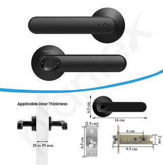 Plantex Smart Door Lock/Fingerprint Lock for Door/Biometric Smart Lock for Home/Office/Hotel - (Black)