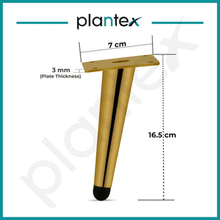 Plantex 6 Inch Sofa Legs for Bed Furniture/Sofa Legs for Table/Sofa Support Legs with Rubber Grip (Gold, 6 Pcs)