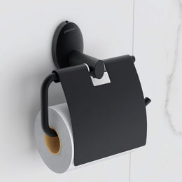 Plantex 304 Grade Stainless Steel Toilet Paper Roll Holder/Toilet Paper Holder/Tissue Paper Roll Holder for Bathroom Accessories - Oreva (Black)