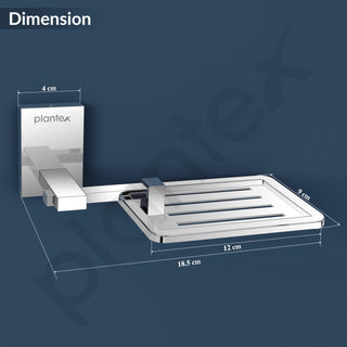 Plantex 304 Grade Stainless Steel Soap Holder Stand for Bathroom and Wash Basin/Soap Stand/Soap Tray/Bathroom Accessories - Senso (Chrome)