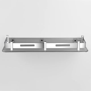 Plantex Unbreakable Plastic Bathroom Shelf for Wall/Kitchen Wall Shelf with Stainless Steel Railing/Living Room Multipurpose Wall Mounted Shelf (Transparent)