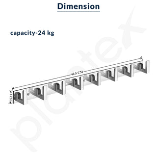 Plantex Bathroom Hooks for Hanging with L-Shape Hooks - Door Hooks for Clothes/Towel/Keys - Pack of 3 - (8 Hooks, Chrome)