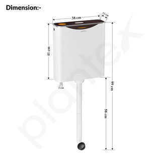 Plantex Flush Tank for Toilet with 10 Ltr Water Capacity/Single Flushing Cistern for Bathroom/Polypropylene Toilet Flush Tank - Pack of 1 (Boss, Brown & White)
