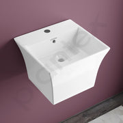 Plantex Ceramic Washbasin with 10 Years Glaze Warranty by Plantex/Half Pedestal Wash Basin for Bathroom/Wall Hung Basin for Home/Office/Hotels (Proton - White, 16 x15 x11 Inch)