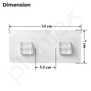 Plantex Self-Adhesive Double Sticker for Bathroom/Hanger for Bedroom/Livingroom/Magic Sticker for Wall/Strong Magic Adhesive Sticker for Kitchen Corner Shelf -Pack of 2 (14x7cm)