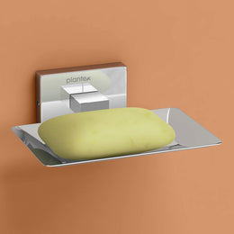 Plantex Stainless Steel Soap Holder for Bathroom/Soap Dish/Case/Stand for Kitchen/Bathroom Accessories - Pack of 1 (Chrome, Nexa)