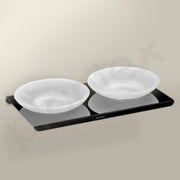 Plantex Stainless Steel Double Soap Holder for Bathroom/Soap Stand/Wall Mounted Soap Holder/Bathroom Accessories - (Black-Chrome)