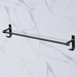 Plantex Aluminium Single Towel Rod for Bathroom/Towel Rack/Bathroom Towel Holder/Towel Stand with Hooks/Bathroom Accessories (24 inch - Black)
