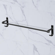 Plantex Aluminium Single Towel Rod for Bathroom/Towel Rack/Bathroom Towel Holder/Towel Stand with Hooks/Bathroom Accessories (24 inch - Black)