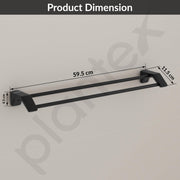 Plantex Space Aluminium Dual Towel Rod For Bathroom/Towel Holder/Towel hanger/Towel Stand/Bathroom Accessories Set(971, Black)