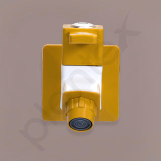 Plantex PTMT EDS-122 Single LeverPainted Bib Tap For Bathroom With Water Saving Aerator/Bib Cock For Bathroom With Plastic Wall Flange & Teflon Tape (Yellow & White)