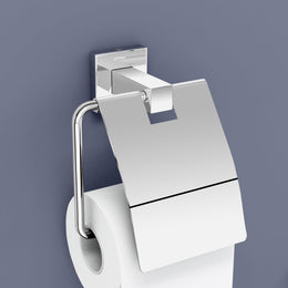 Plantex Aqua Heavy-Duty Stainless Steel Toilet Paper Roll Holder/Toilet Paper Holder in Bathroom/Kitchen/Bathroom Accessories (Chrome) - Pack of 1