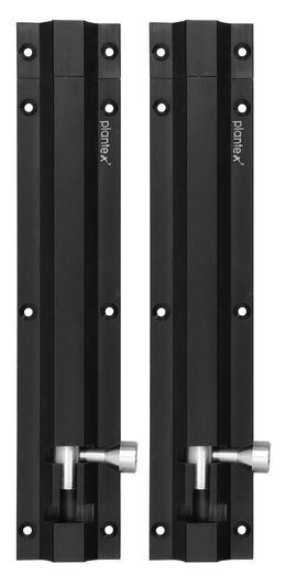 Plantex Stainless Steel Tower Bolt/Tower Bolt for Home,Offices Doors and Windows/Tower Bolt for Main Door/Door Latch/Kundi/Chitakini/Door Latch for Windows - Pack of 2 (Black Finish, 8 inch)