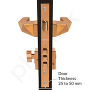 Plantex Door Lock for Main Door/Brass Handle with 3 Computerised Key/Mortise Lock for Bedroom/3 Years Warranty (7095, PVD Choco)