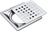 Plantex 304 Grade Stainless Steel Bathroom Floor Drain/Non- Porous Surface Floor Drain/Bathroom Water Drainer/Floor Trap for Bathroom and Kitchen - (6x6 inches)