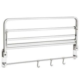 Plantex Classic Stainless Steel Folding Towel Rack for Bathroom | Towel Stand | Towel Hanger | Bathroom Accessories (24 Inch-Chrome)