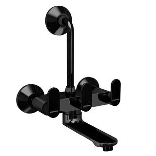 Plantex Brass Wall Mixer for Bathroom with L-Bend Connector for Shower/Mixer Tap/Mixer for Bathroom with 7-Year Manufacturer's Warranty-(Orn-218- Pvd Black)