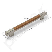 Plantex Main Door Handle/15 Inch Main Door Handle/Glass Door Handle/Wooden Door Handle/Pull-Push Door Handle/Door Accessories - Pack of 1 (S-604-Satin and Wood) - 3 Years Warranty