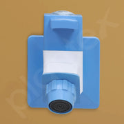 Plantex PTMT ES-111 Bib Cock Polished Water Tap For Bathroom With Water Saving Aerator/Bib Tap With Teflon Tape And Plastic Wall Flange (Blue & White)