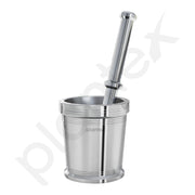 Plantex Heavy Stainless Steel Mortar & Pestle Set/Spice Mixer/Khalbatta/Khal/Okli for Kitchen - Size 5(Dia: 9, H: 10 cm)