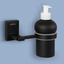 Plantex 304 Grade Stainless Steel Wash Basin Hand Wash Holder and Dispenser for Liquid Soap for Bathroom Accessories - Senso (Black)