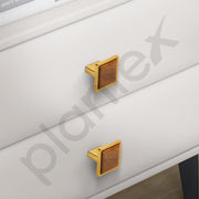 Plantex Knobs for Drawer | Kitchen Cabinet Knobs | Pulls Handles Knobs for Wardrobe, Kitchen | Square Drawer Pulls and Knobs- Pack of 1 (Gold & Wood)