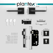 Plantex Main Door Lock/Mortise Lock for Door with 3 Years of Warranty - Robust Door Lock for Home with Brass Lock Body & Cylinder(7105 - Black)